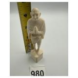 CARVED BONE SCULPTURE OF MAHATMA GANDHI, 4.5