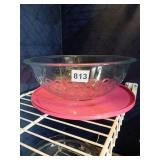 PYREX DECORATIVE BOWL WITH LID, 4 QT