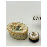 2 TRINKET BOXES JOHN HANCOCK, TEDDY BEAR