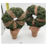 MOSS WREATH IN CLAY POT W/ RIBBON ACCENT