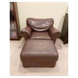 LEATHER MART OVERSIZED LEATHER ARMCHAIR WITH TACK