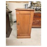 ANTIQUE PINE 1 DOOR 2 SHELF CABINET 15" X 13" X