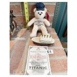 BOARDING PASS THE TITANIC, WOOD SHIP, TEDDY BEAR