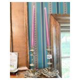 2 UNUSUAL BASE CANDLESTICKS