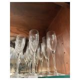BEAUTIFUL CHAMPAGNE GLASSES MARKED C W/ CROWN TOP