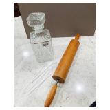 CRYSTAL LIQUOR DECANTER 9.5", SEASHELL SWIZZLE