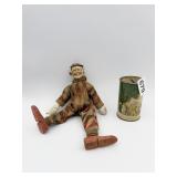 AM. CAN COMPANY TIN BANK AND ANTIQUE CLOWN