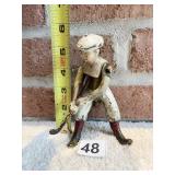 CAST IRON GOLFER ORIGINAL PAINT TURNS AT THE