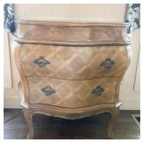 VINTAGE FRENCH PROVINCIAL BOMBE CHEST OF DRAWERS