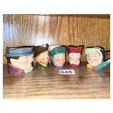 4 ASSORTED SMALL ROYAL DOULTON TOBY MUGS