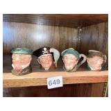 4 ASSORTED SMALL ROYAL DOULTON TOBY MUGS