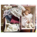 GINNY DOLL WITH TRAVEL TRUNK ASSORTED CLOTHING