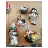 GLASS BLOWN ORNAMENTS 5 PC.
