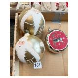 3 HAND PAINTED ORNAMENTS