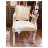 WOOD ARMCHAIR W/ UPHL. SEAT AND BACK - 37" H X
