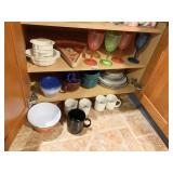 ASSORTED DISHWARE, PLASTIC WINE GLASSES, PIZZA