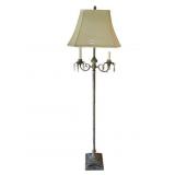FLOOR LAMP W/ DUAL CANDLES AND SHADE
