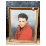 18X22 PAINTING OF ELVIS SIGNED JUNE KELLY, SOME