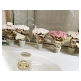 3 PLANTS W/ SILK FLOWERS