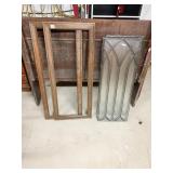 LEAD GLASS 14" X 36" PANELS AND 2 FRAMES