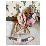 CLOTH DOLL AND TEDDY BEAR