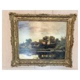 OIL ON CANVAS PAINTING "LANDSCAPE WITH CASTLEï¿½ B.