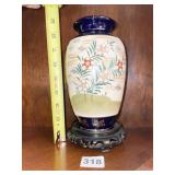 CIRCA 1860 BLUE JAPANESE VASE 7" H