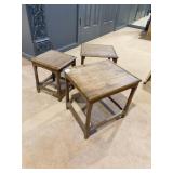 VINTAGE WOOD MINI NESTING TABLE, PLANT STANDS