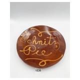 BREININGER POTTERY 1991 REDWARE PLATE WITH HOME