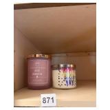 UNUSED BIRTHDAY CANDLE, LIGHTLY USED ROSE CANDLE