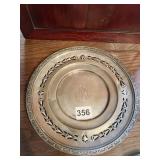 STERLING PLATES WITH GLASS STARBURST CENTER 7.296