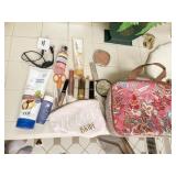 COSMETICS, COSMETIC BAG SOME NEW, SOME USED