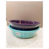 FIESTA WARE CIRCULAR BLUE DISHES, 10.5"