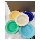 FIESTA WARE LARGE ROUND PLATES, GROUP OF 2 MIXED