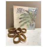 ROPE TWIST BRASS METAL NAPKIN RINGS, SET OF 6,