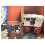 CAST IRON HORSE DRAWN MILK TRUCK