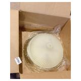 2 - 14.5" FLUSH MOUNT DOMED GLASS BRASS TONE