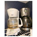 BLACK AND DECKER AND MR. COFFEE COFFEE POTS, USED