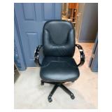 EXECUTIVE TWO ARM DESK CHAIR, PAINT WEAR ON THE