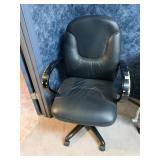 EXECUTIVE TWO ARM DESK CHAIR, PAINT WEAR ON THE