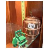 TABACCO HOLDER W/ LION ON TOP COPPER