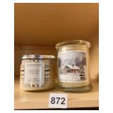 UNUSED CANDLES IN GLASS JARS WITH LIDS, WINTER