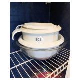 GUZZINI PLASTIC MIXING BOWLS, PYREX GLASS 4 L