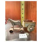 WOOD HORSE DRAWN CART