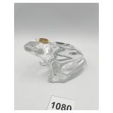 BACCARAT FRANCE FROG WITH CROWN FIGURE