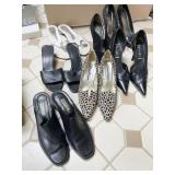 6 PAIRS OF SHOES INCLUDING HEELS, SLIDE, ANIMAL
