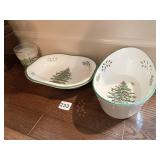 SPODE OVAL 2 BOWLS AND CANDLES