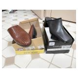 BREEZY WOVEN BROWN SLIDES AND BLACK OPEN BACK