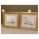 PAIR OF ETHAN ALLEN HOME COLLECTION BOAT PRINTS