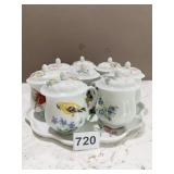 LIMOGE FRANCE PORCELAIN LIDDED CONTAINERS WITH